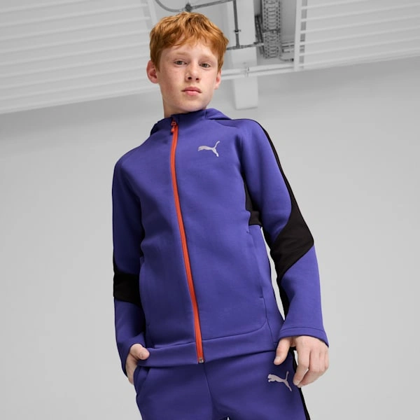 Sudadera con capucha EVOSTRIPE Puma para niños grandes estilo y comodidad sin igual